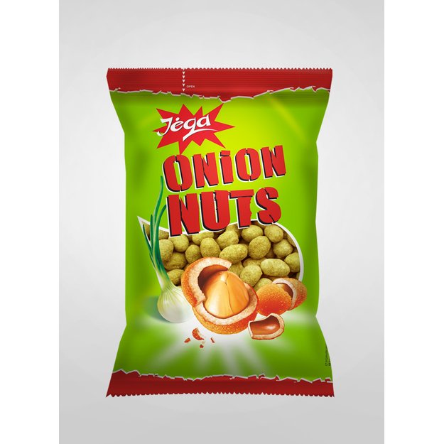 Žemės riešutai JĖGA, traškioje luobelėje su svogūnais, 500g