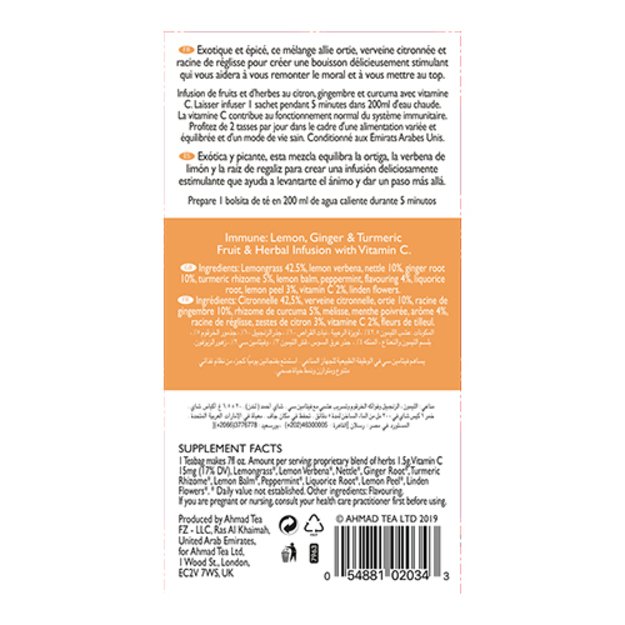 Ahmad Tea Natūrali arbata   Immune  , vokeliuose su siūlu, 20 vnt. 4