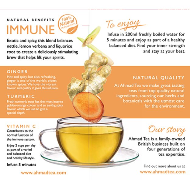 Ahmad Tea Natūrali arbata   Immune  , vokeliuose su siūlu, 20 vnt. 3