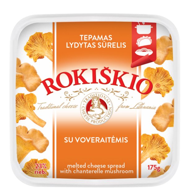 Tepamas lydytas sūrelis su voveraitėmis  Rokiškio  23% rieb. 175g