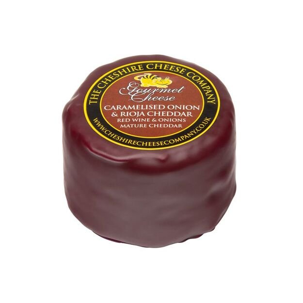 Sūris THE CHESHIRE CHEESE COMPANY, su karamelizuotais svogūnais ir Rioja vynu, 200g