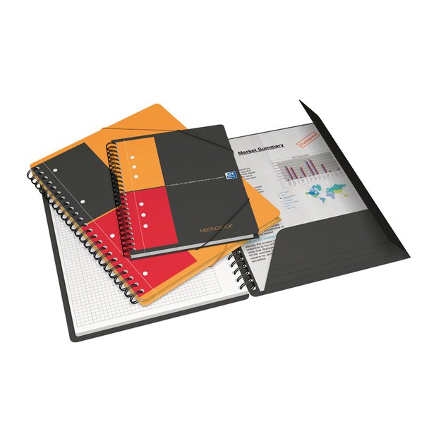 Sąsiuvinis su spirale OXFORD MEETINGBOOK, A4, 80 lapų, langeliais 1