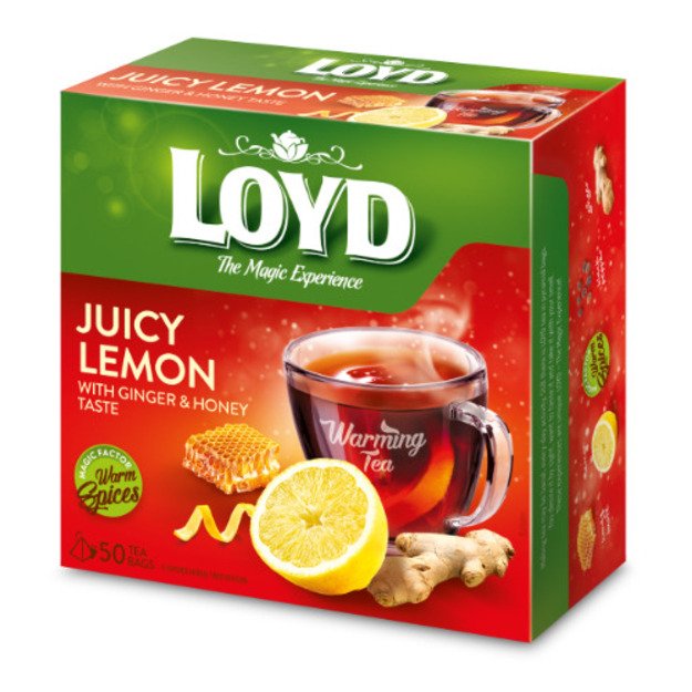 Vaisinės arbatos gėrimas LOYD imbiero ir medaus skonio, 50 x 2g