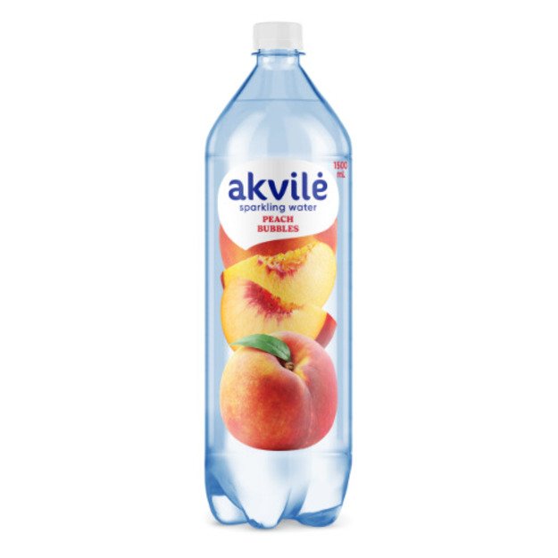 Stalo vanduo AKVILĖ, su persikų aromatu, lengvai gazuotas, 1,5l D