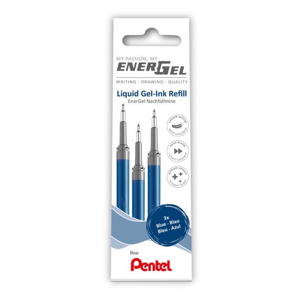 Gelinės &scaron;erdelės PENTEL Energel F, 3 vnt., mėlynos sp.