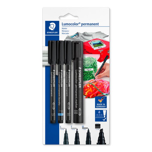 Permanentiniai žymekliai STAEDTLER Lumocolor, 4 vnt. 1