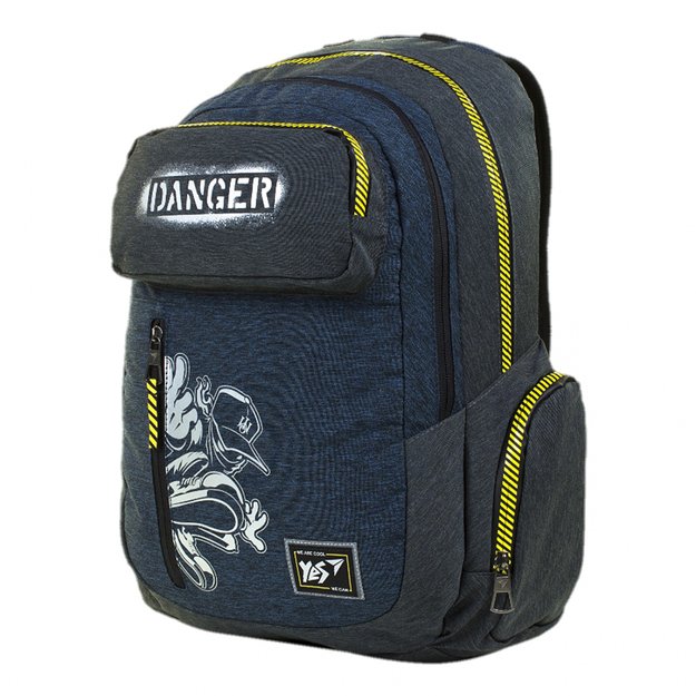 Kuprinė YES T-87 Danger, juoda/mėlyna 2