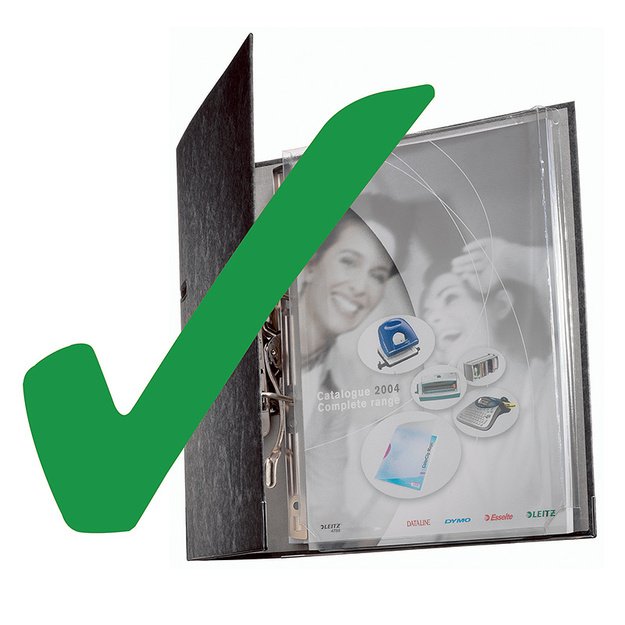 Įmautė su metaliniu kra&scaron;teliu ESSELTE, A4, (pak. - 3 vnt.), skaidri 1