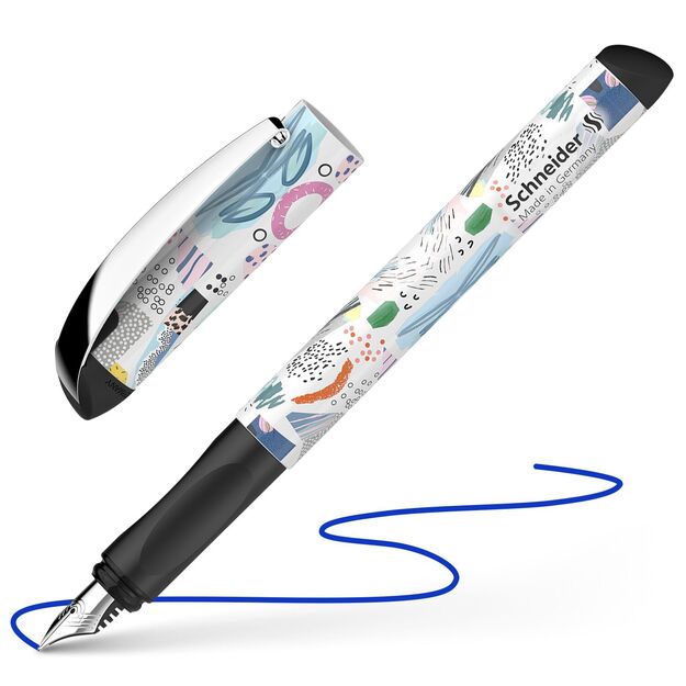 Plunksnakotis SCHNEIDER Glam, plastikinis juodas korpusas, mėlynas rašalas 4