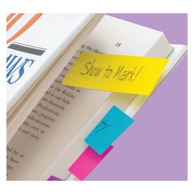 Lipnūs žymekliai Post-it, 15 x 50 mm, 5 spalvos 1