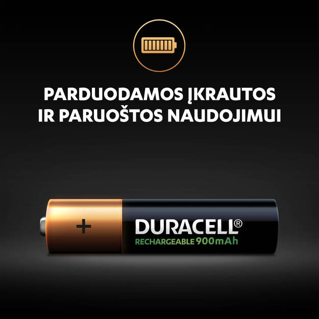 &bdquo;Duracell Recharge 900 mAh&ldquo; AAA baterijos, 4 baterijų pakuotė 1