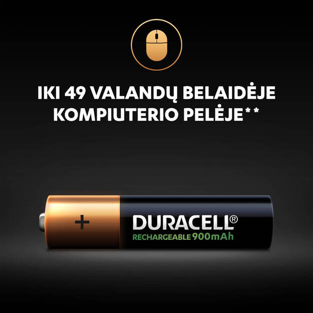 „Duracell Recharge 900 mAh“ AAA baterijos, 4 baterijų pakuotė 5