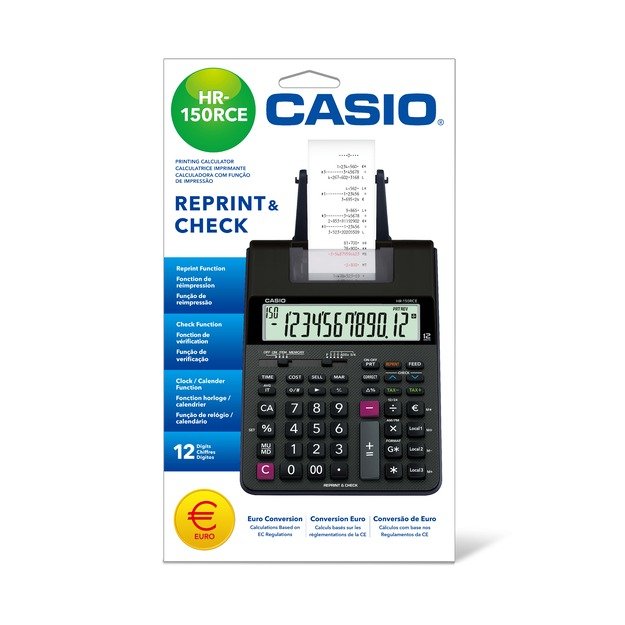 Spausdinantis skaičiuotuvas CASIO HR-150RCE, 65 x 165 x 295 mm 1