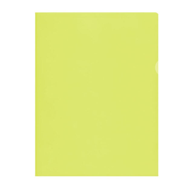 Dėklas dokumentams L forma A4, 115 mik., (pak. - 50 vnt.), geltonas