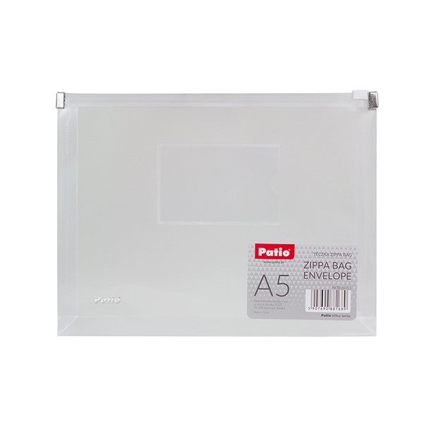 Aplankas (vokas) PATIO su užtrauktuku, A5, skaidrus