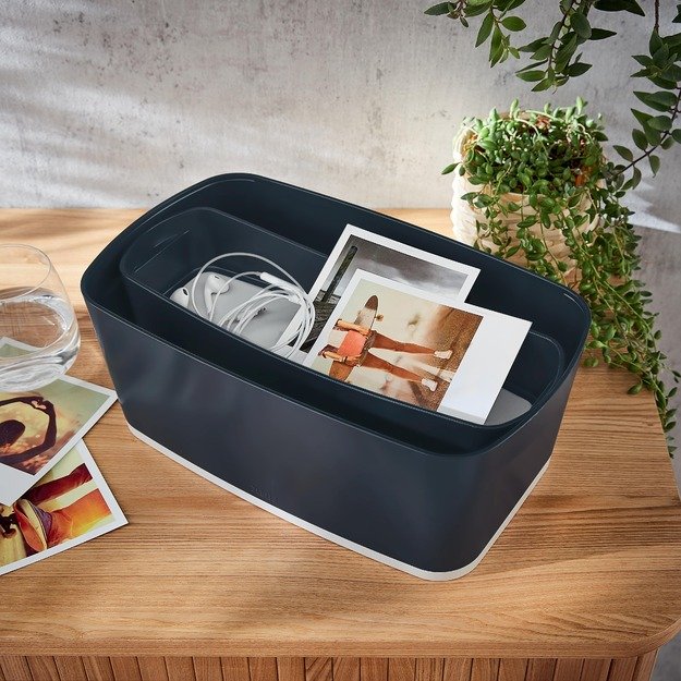 Daiktadėžė Cosy L:MyBox, pailga, pilkos sp. 2