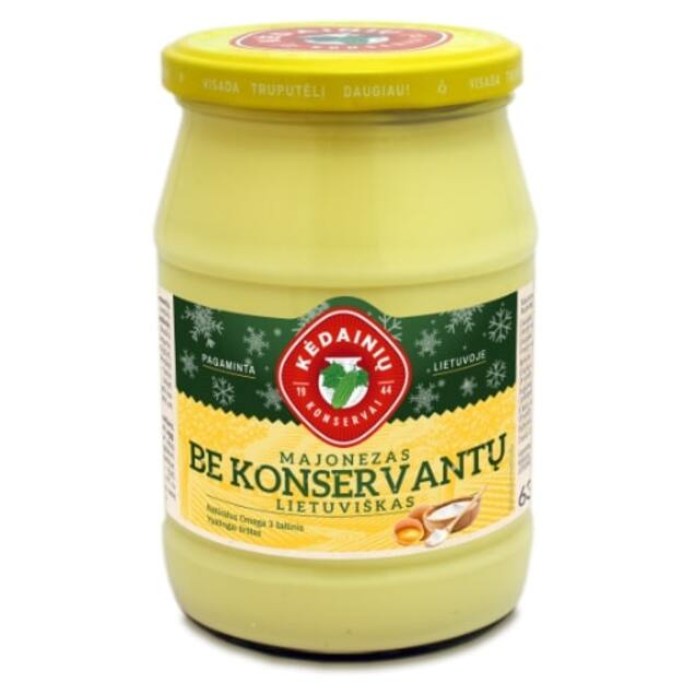 Majonezas KĖDAINIŲ Lietuvi&scaron;kas Be konservantų, 61% rieb., 630 g (M)