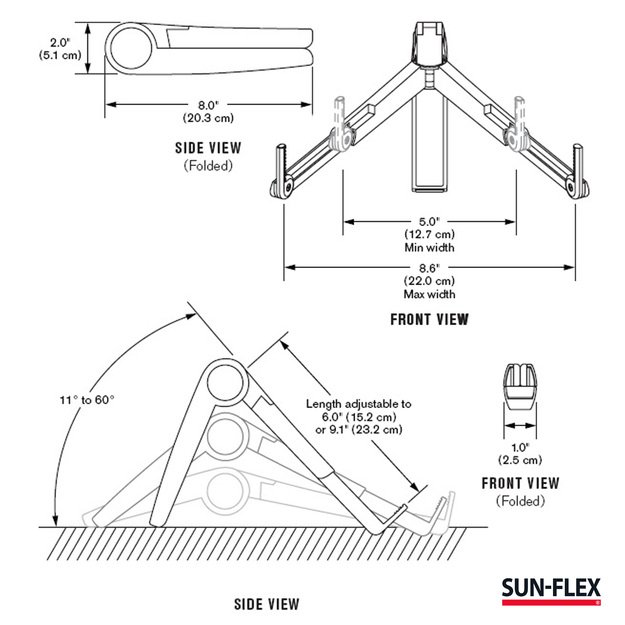 Ne&scaron;iojamojo kompiuterio stovas SUN-FLEX&reg;GRAVITY STAND, metalinis, juodos/sidabrinės spalvos 8