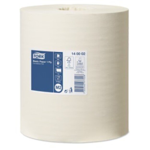 Popieriniai rankšluosčiai TORK M2 Universal, 1 sluoksnio, baltos spalvos, 280 m, 140002