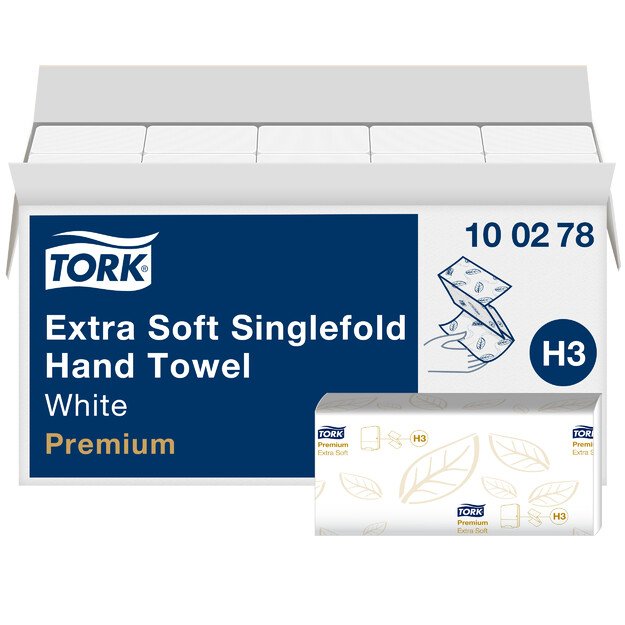 Servetėlės rankoms TORK PREMIUM EXTRA SOFT H3, 100278, 2 sl., 200 serv., 23 x 22.6 cm, balta sp. 2
