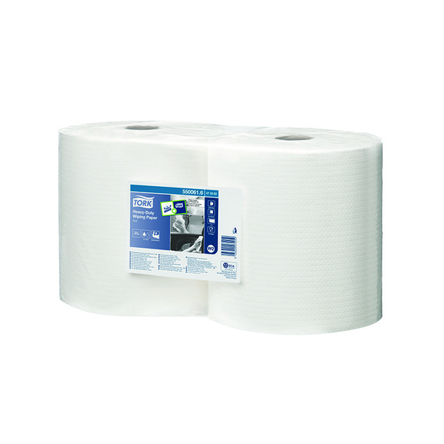 Popieriniai rankšluosčiai TORK Heavy-Duty, 1 sl., 350 lap./rit., 25.5 cm x 117m, balta sp. (473382)