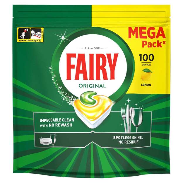 Automatinių indaplovių kapsulės FAIRY Ain1 Lemon, 100vnt