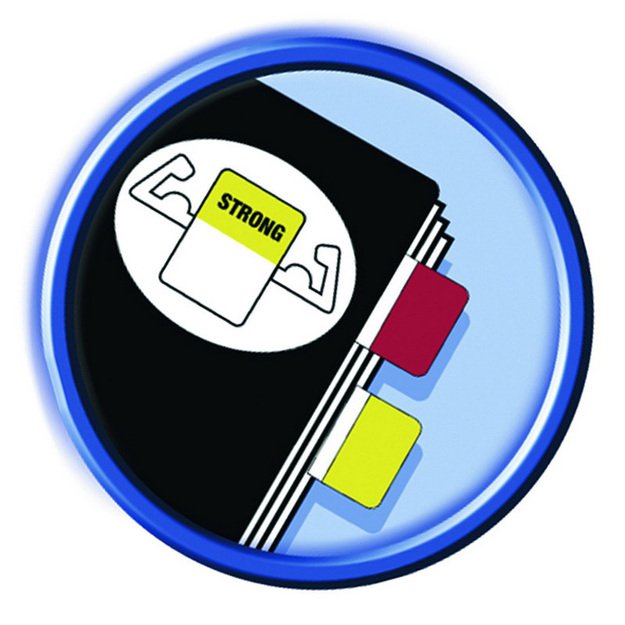 Lipnūs žymekliai POST-IT, dideli, lenkti, 24 lapeliai, 4 spalvos 2