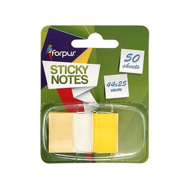 Lipnūs indeksai FORPUS ,25x44 mm, 50vnt., geltonos sp.