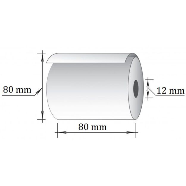 Terminė kasos juosta, 80 mm x 80 m/12 mm, 10 vnt/pak 3
