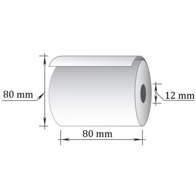 Terminė kasos juosta, 80 mm x 80 m/12 mm, 10 vnt/pak 2