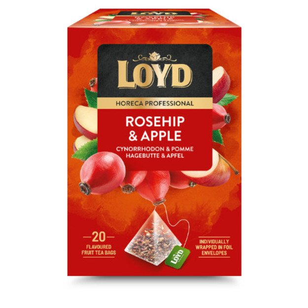 Vaisinės arbatos gėrimas LOYD HORECA er&scaron;kėtrožių ir obuolių skonio, piramidės, 20 x 2g