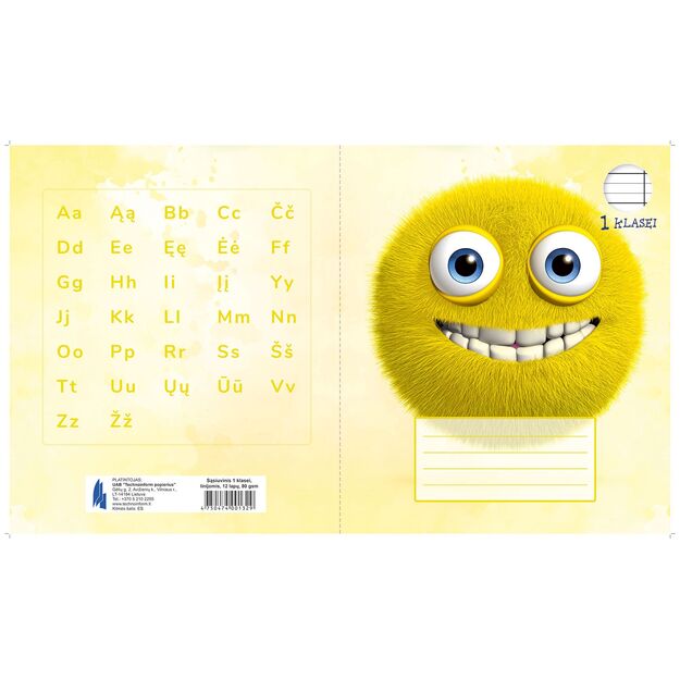 Sąsiuvinis TECHNOINFORM, 1 klasei, A5, 12 lapų, 80 gsm, linijomis 1