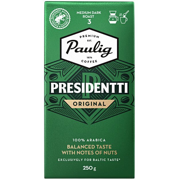 Kava PAULIG PRESIDENT, malta, 250 g