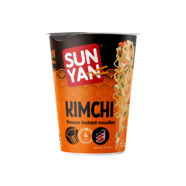Greitai paruo&scaron;iami makaronai SUN YAN Kimchi skonio, indelyje, 65g