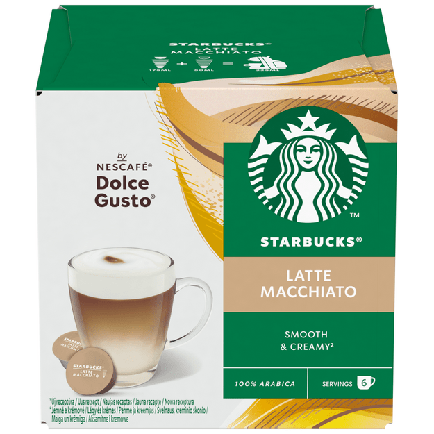 Kavos kapsulės STARBUCKS, Dolce Gusto Latte Macchiato, 12 vnt, 129 g