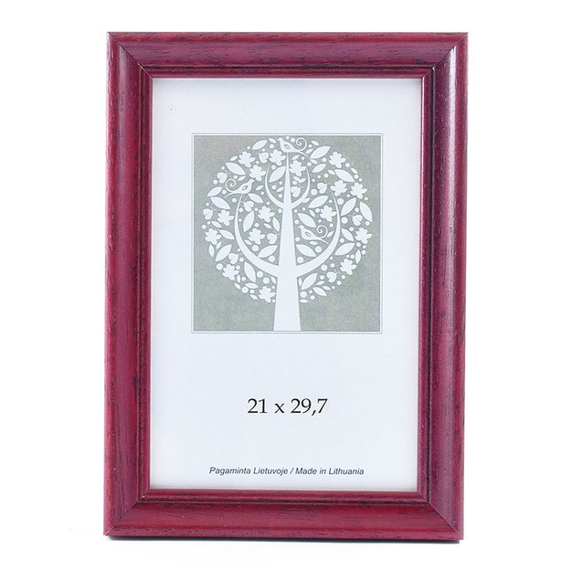 Nuotraukų rėmelis, medinis, A4, 21x29,7 cm, vyšnių sp.