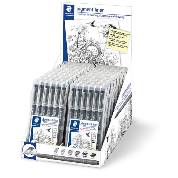 Braižiklis Staedtler PigmentLiner, juodas, rinkinyje 6 skirtingi pločiai 5