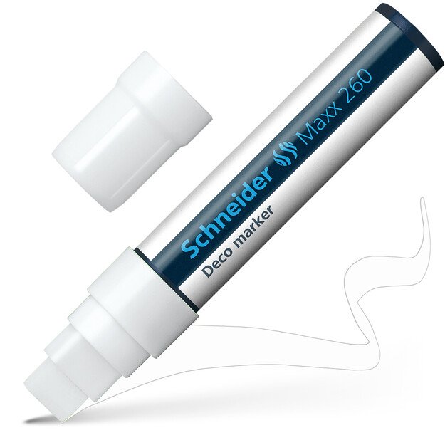 Kreidinis žymeklis SCHNEIDER DECO Maxx 260 baltos spalvos 1