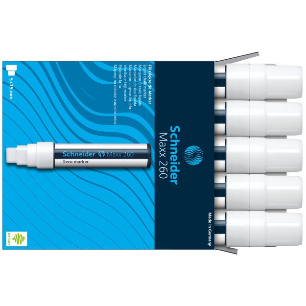 Kreidinis žymeklis SCHNEIDER DECO Maxx 260 baltos spalvos 3