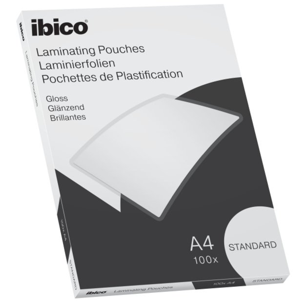 Laminavimo vokeliai Ibico Basics, A4, 125 mic, blizgūs, 100 vnt./pak.