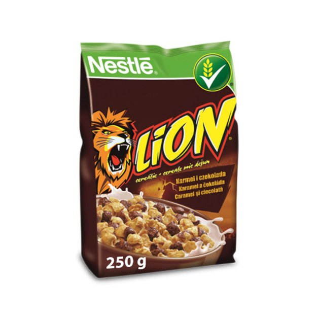 Javų dribsniai NESTLE Lion, su &scaron;okoladu ir karamele, 250 g
