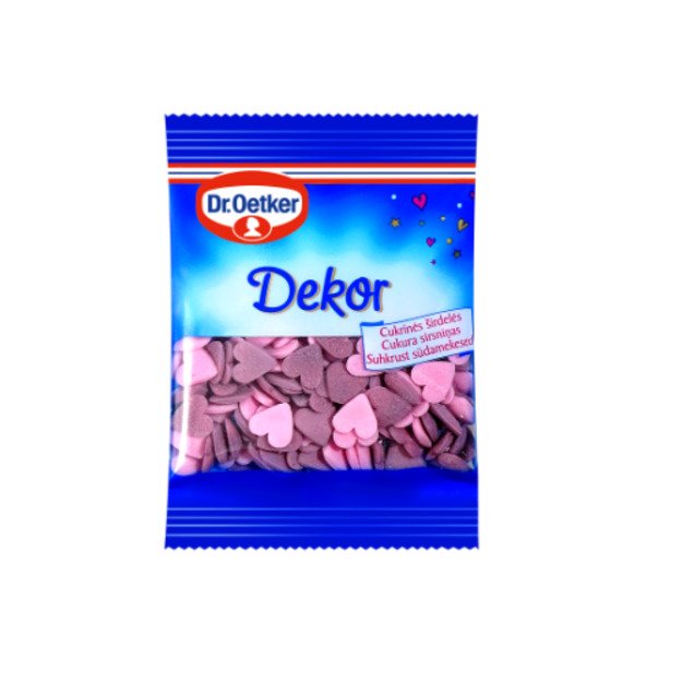 Pabarstukai DR.OETKER, cukrinės širdelės, 10 g