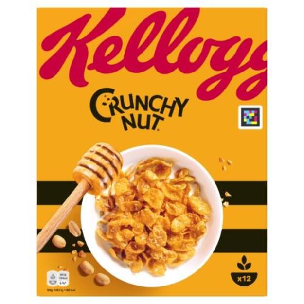 Dribsniai su riešutais ir medumi KELLOGG S Chrunchy Nut,  375g 1