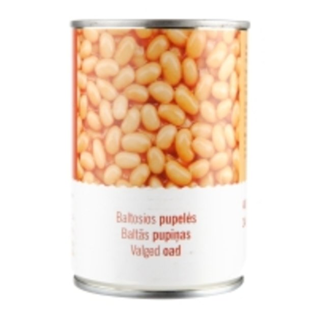 Baltosios pupelės, konservuotos, 400 g/240 g