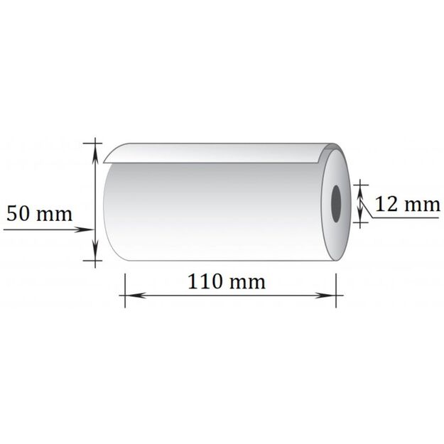 Terminė kasos juosta 110x25m/12mm, 55g/m2, 6 vnt/pak 2