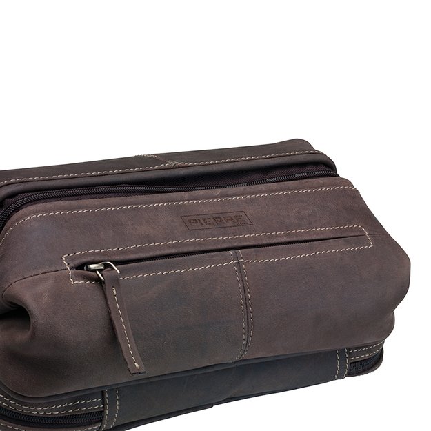 Kosmetinis krepšys PIERRE Crazy Horse, oda, rudos sp. 1