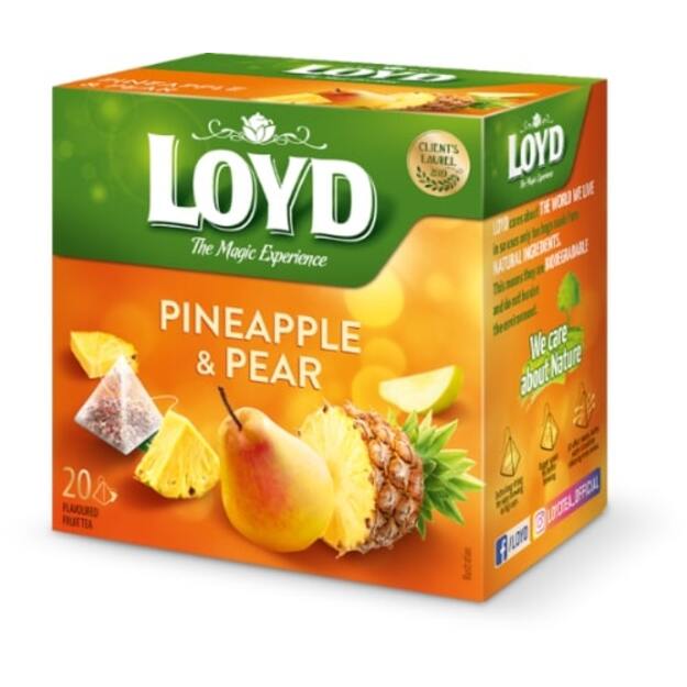 Vaisinė arbata LOYD, ananasų ir kriaušių skonio, 20 x 2g
