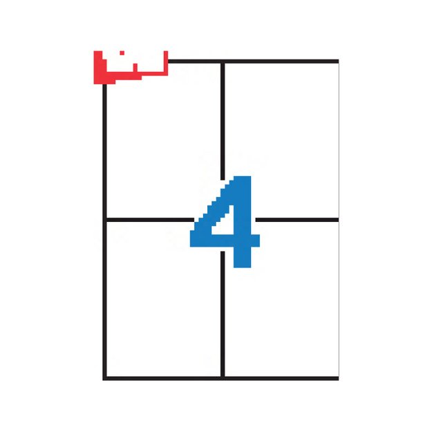 Lipnios etiketės APLI, 105 x 148 mm, A4, nuimami, 4 lipdukai lape, 100 lapų, balta 1