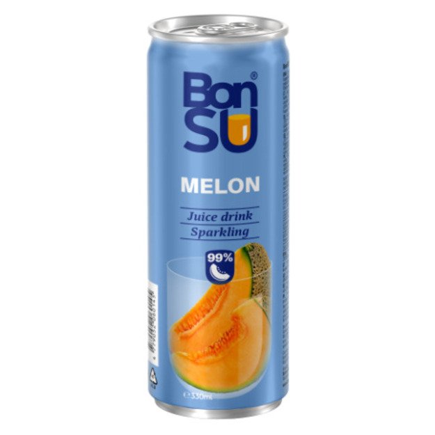 Gazuotas melionų sulčių gėrimas BONSU (99%), 0.33 l D
