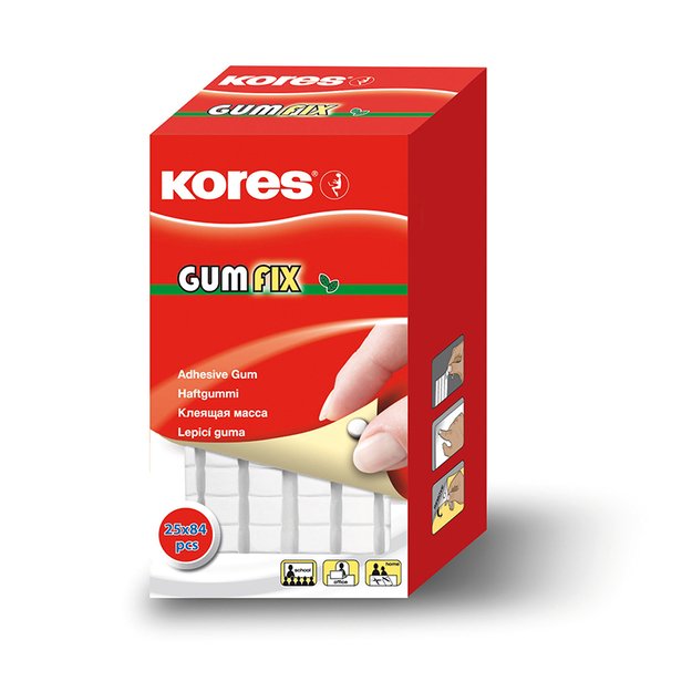 Montavimo kvadratėliai, KORES Gumfix, 84 kvadr., balta sp., 50 g 1
